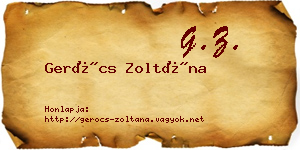 Gerócs Zoltána névjegykártya
